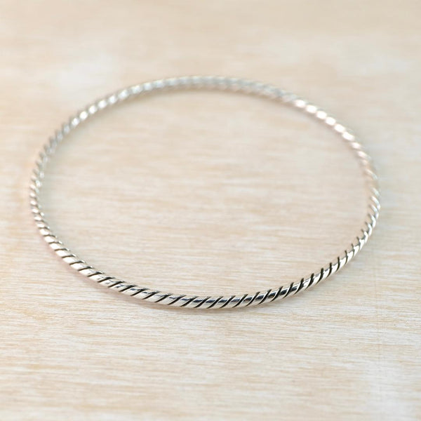 Sterling Silver Twisted Bangle Bracelet.