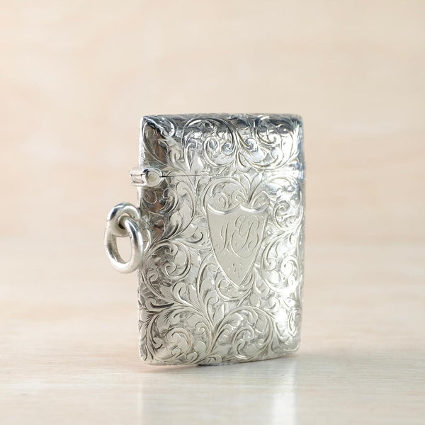 Antique Silver Vesta Case, Hallmarked Birmingham, 1898.