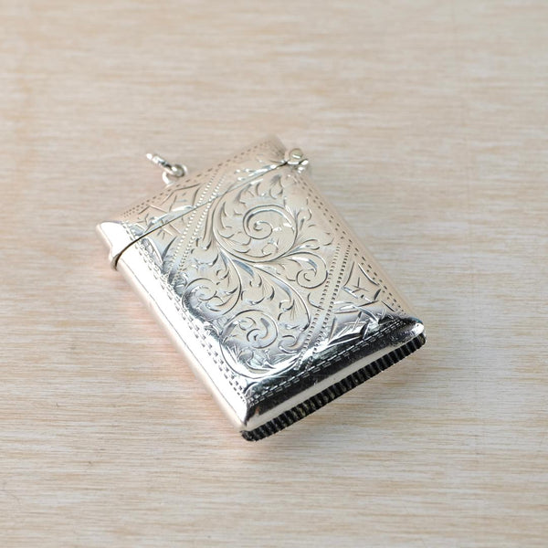 Antique Silver Vesta Case, Hallmarked London, 1904