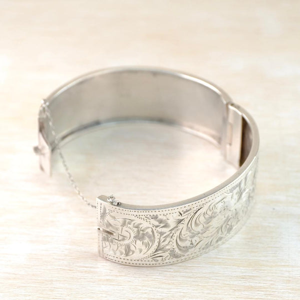 Vintage Sterling Silver Bangle Bracelet, Hallmarked in Birmingham 1954