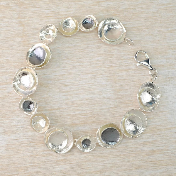 Two Colour Sterling Silver Linked Bracelet by JB Designs.