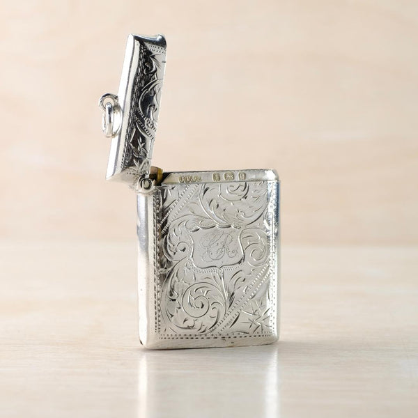 Antique Silver Vesta Case, Hallmarked London, 1904