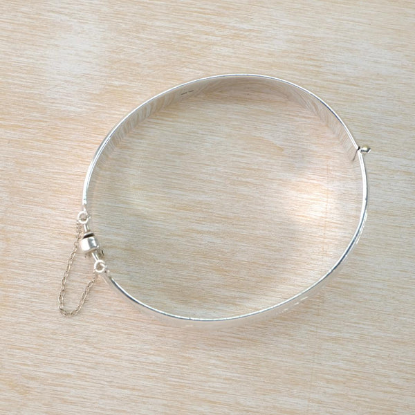 Vintage Engraved Silver Bangle Bracelet, Hallmarked in Birmingham 1978