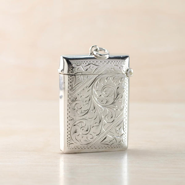 Antique Silver Vesta Case, Hallmarked London, 1904