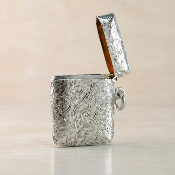Antique Silver Vesta Case, Hallmarked Birmingham, 1898.