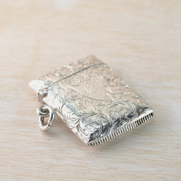 Antique Silver Vesta Case, Hallmarked Birmingham, 1898.