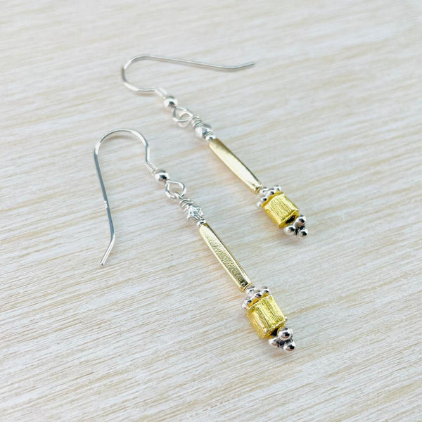Gold Plated Silver Bead Earrings by Emily Merrix.