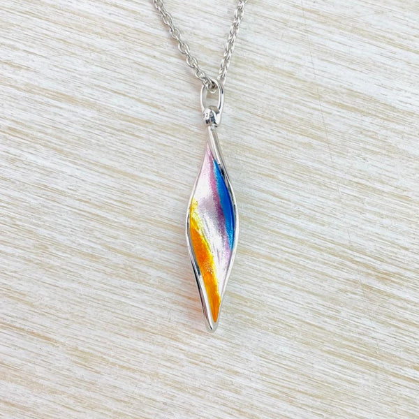 Sterling Silver and Enamel 'Sunset Aurora' Pendant by Nicole Barr.