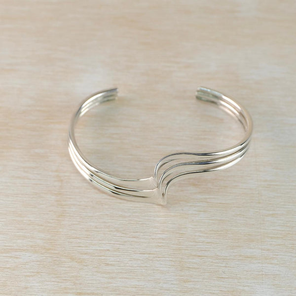 Vintage Hallmarked Sterling Silver Cuff Bangle.