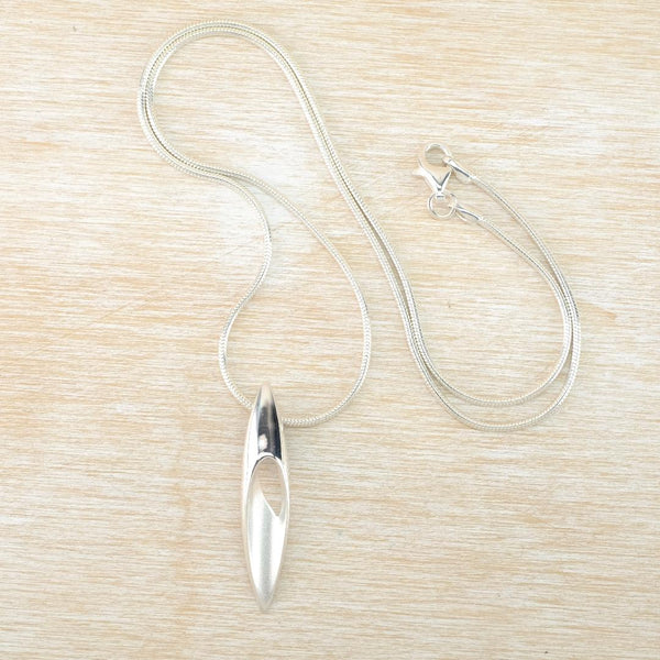 Sterling Silver Elongated Oval Pendant by JB Designs.