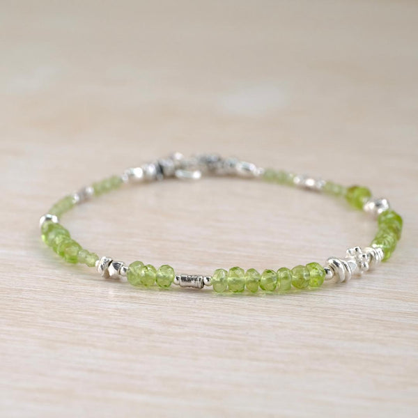 Silver and Gemstone Bracelet With Peridot.