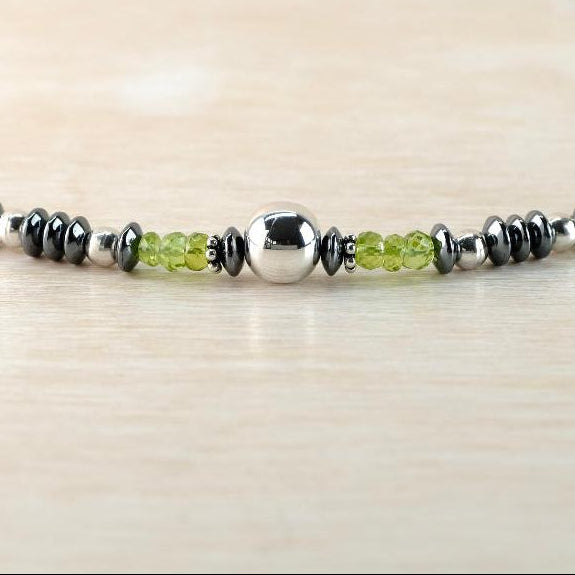 Pretty in Peridot, Gemstone and Sterling Silver Handmade Necklace.