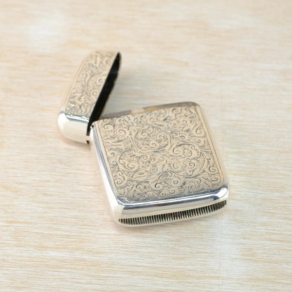 Antique Silver Vesta Case, Hallmarked Birmingham, 1888.