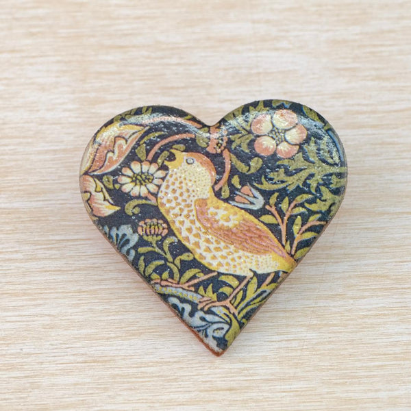 Heritage Design Ceramic Brooch 'The Strawberry Thief'