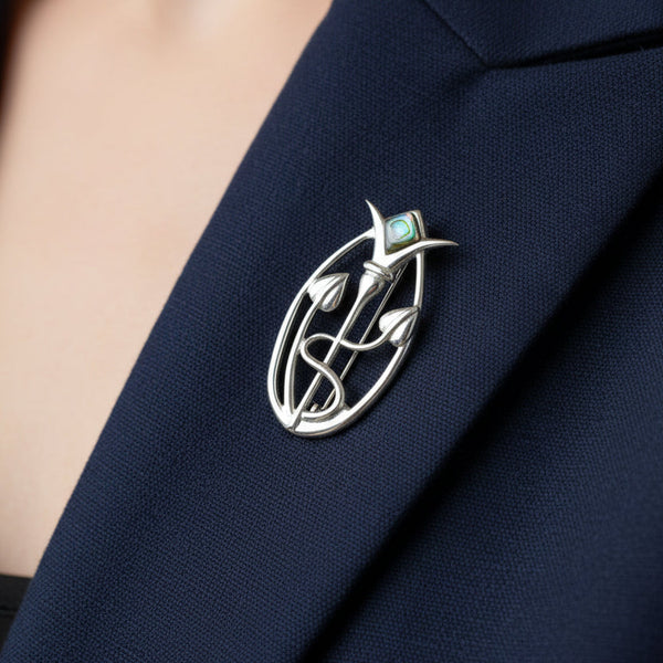 Vintage Sterling Silver Brooch in the Arts and Crafts Style.