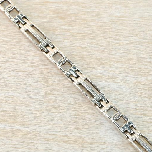 Vintage Hallmarked Sterling Silver Gate Link Bracelet.