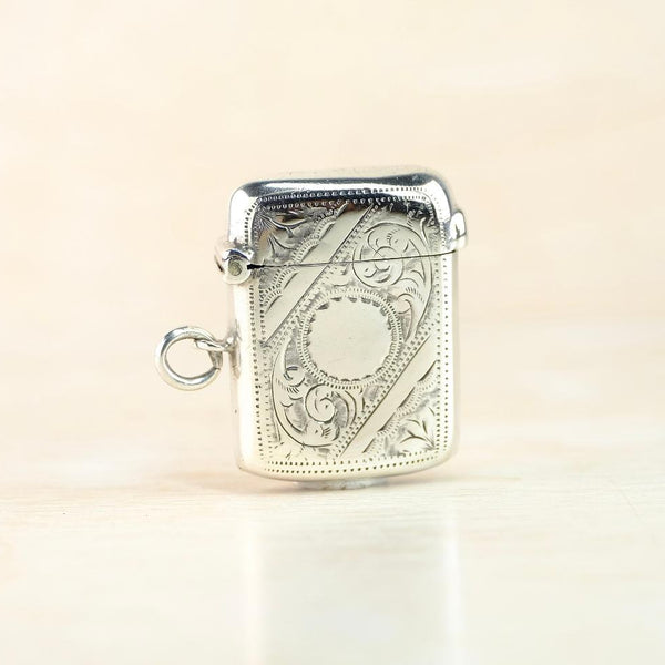 Antique Sterling Silver Vesta Case, Hallmarked Birmingham 1904.