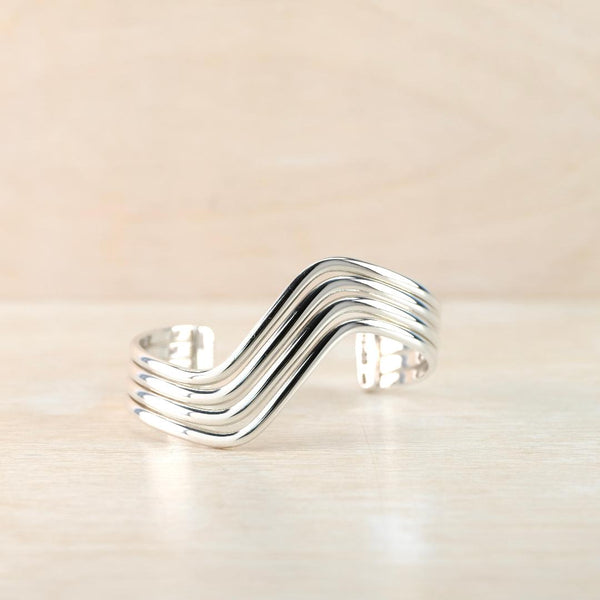 Vintage Hallmarked Sterling Silver Cuff Bangle Bracelet.