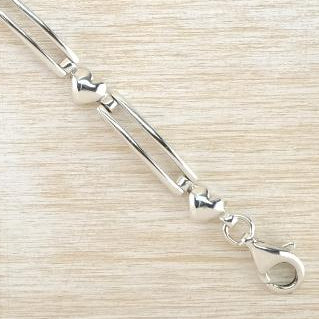 Vintage Sweetheart Sterling Silver Two Bar Gate Link Bracelet.