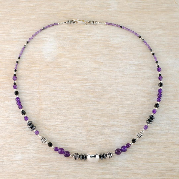 Alluring in Amethyst, Gemstone and Silver Necklace by Emily Merrix.