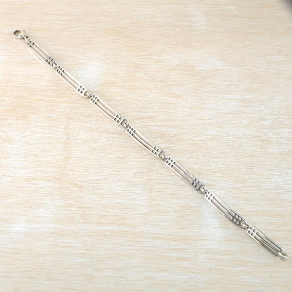 Mackintosh Style Vintage Sterling Silver Link Bracelet.