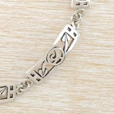 Vintage Silver Link Bracelet with Charles Rennie Mackintosh Style Design.