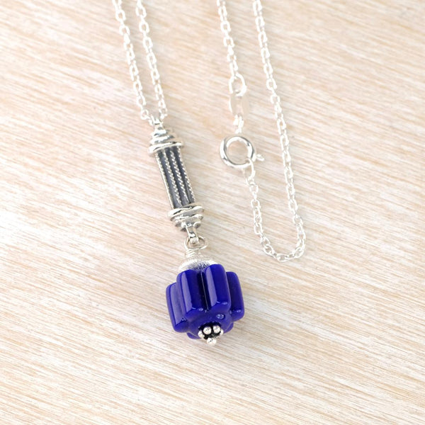 Sterling Silver Pendant  with Art Deco Drop by Emily Merrix