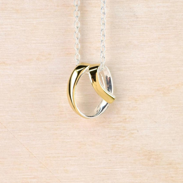 Two Colour Sterling Silver Ribbon Pendant by JB Designs.