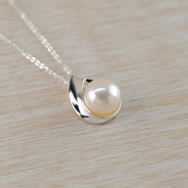 Classic Sterling Silver and Fresh Water Pearl Pendant by JB Designs.