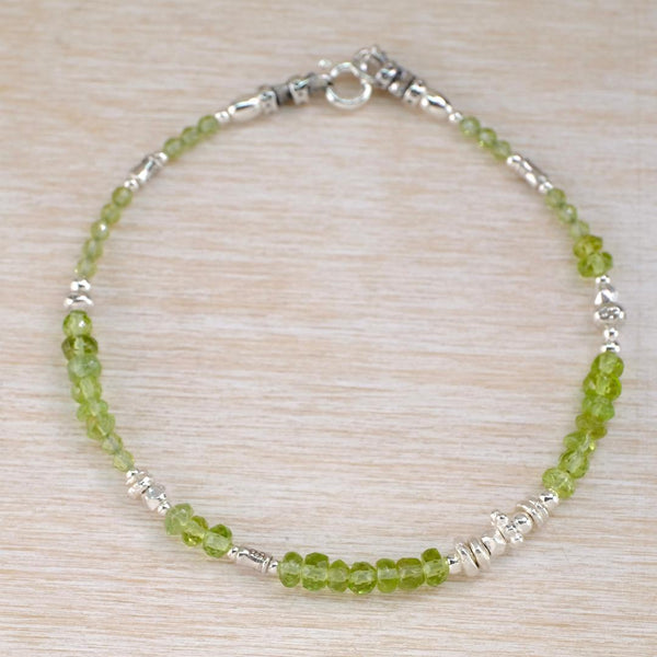 Silver and Gemstone Bracelet With Peridot.