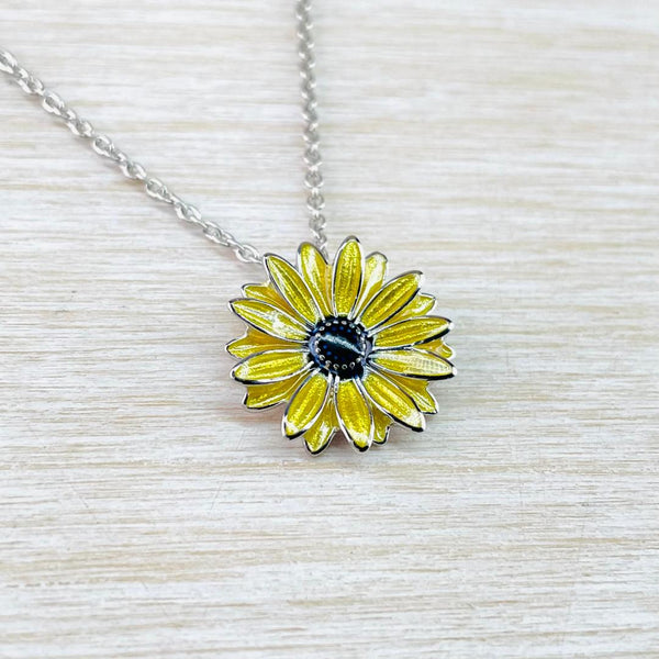 Sterling Silver and Enamel 'Black-Eyed Susan' Pendant by Nicole Barr.