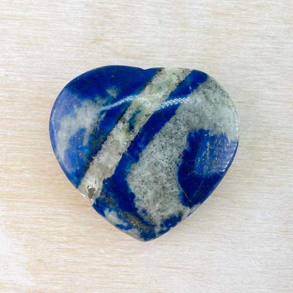 Lapis Heart Pebble Paperweight.