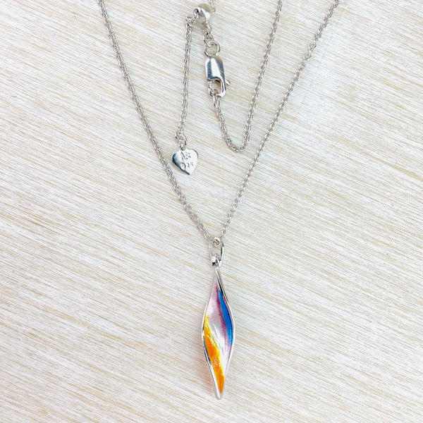 Sterling Silver and Enamel 'Sunset Aurora' Pendant by Nicole Barr.