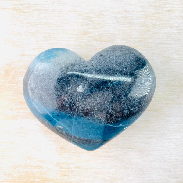 Trolleite Gemstone Heart Pebble Paperweight.