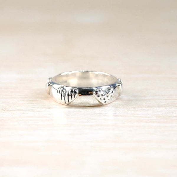 Silver Hearts Ring by Linda Macdonald.