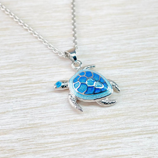 Sterling Silver and Enamel Turtle Pendant by Nicole Barr.