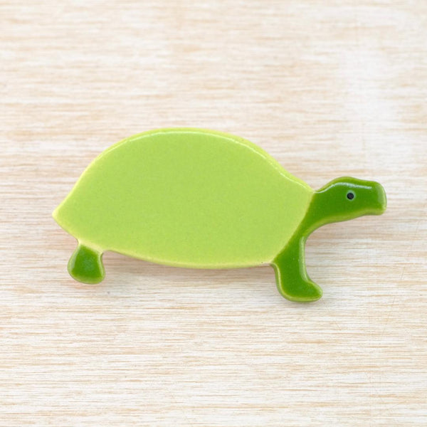 Handmade Ceramic Tortoise Brooch.