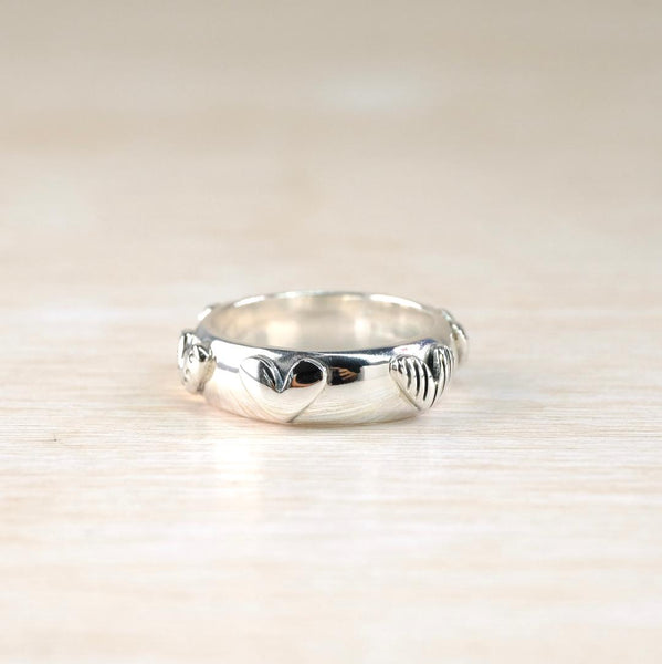Silver Hearts Ring by Linda Macdonald.