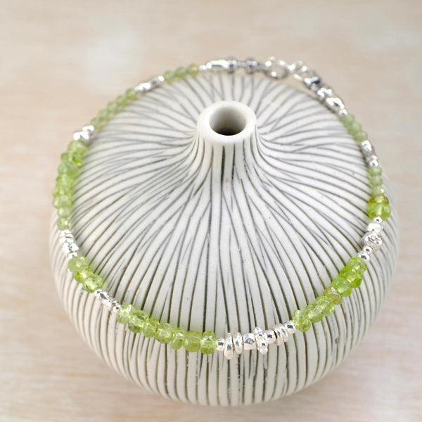 Silver and Gemstone Bracelet With Peridot.