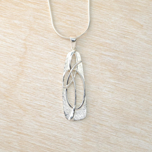 Vintage Silver Celtic Style Design Pendant Necklace.