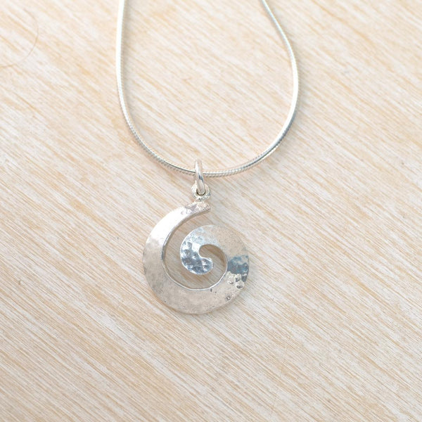 Sterling Silver Spiral Pendant Necklace.