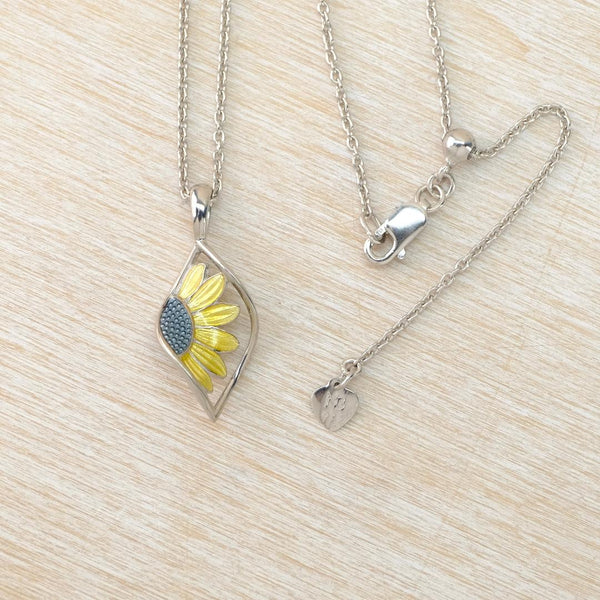 Sterling Silver and Enamel "Sunflower" Pendant by Nicole Barr.