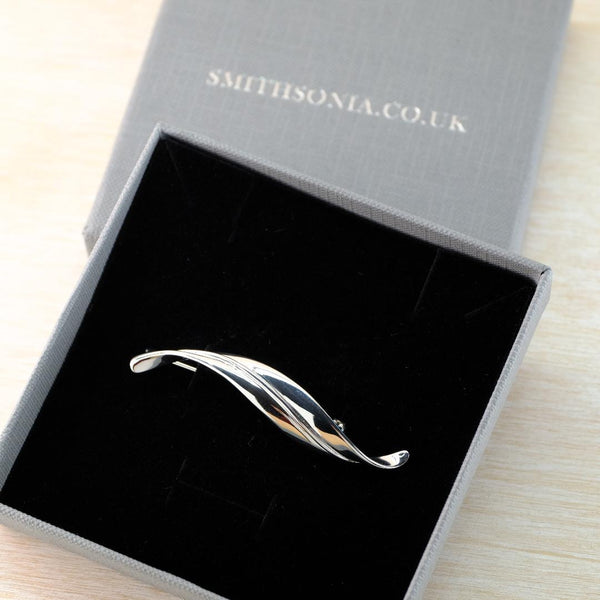 Furled Leaf Sterling Silver Brooch.