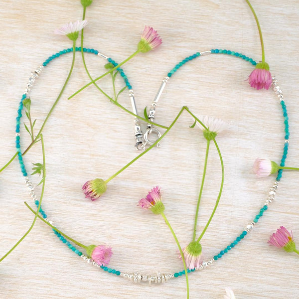 Handmade Fine Turquoise and Sterling Silver Necklace.