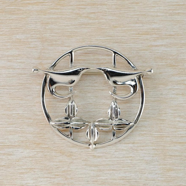 Vintage Sterling Silver Charles Rennie Mackintosh Inspired Brooch.