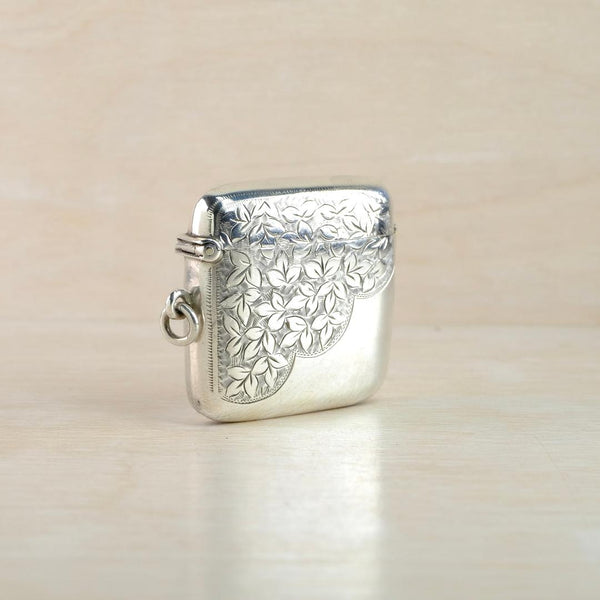 Antique Sterling Silver Vesta Case, Hallmarked Chester, 1903.