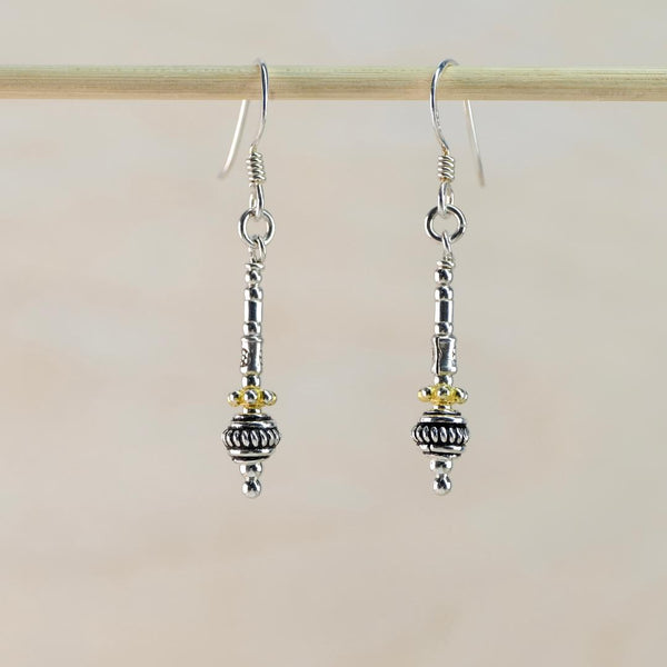 Silver and Gold-Plated Silver Bead Earrings by Emily Merrix.
