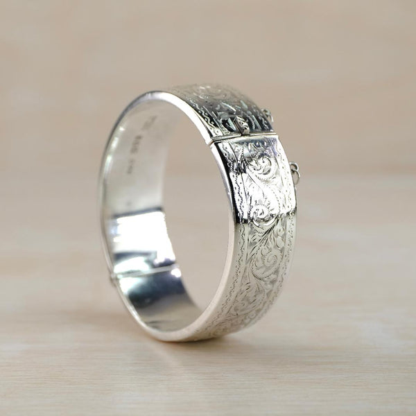 Vintage Silver Bangle Bracelet, Hallmarked in Chester, 1955