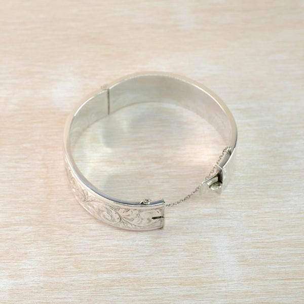 Vintage Silver Bangle Bracelet Hallmarked in Chester 1956