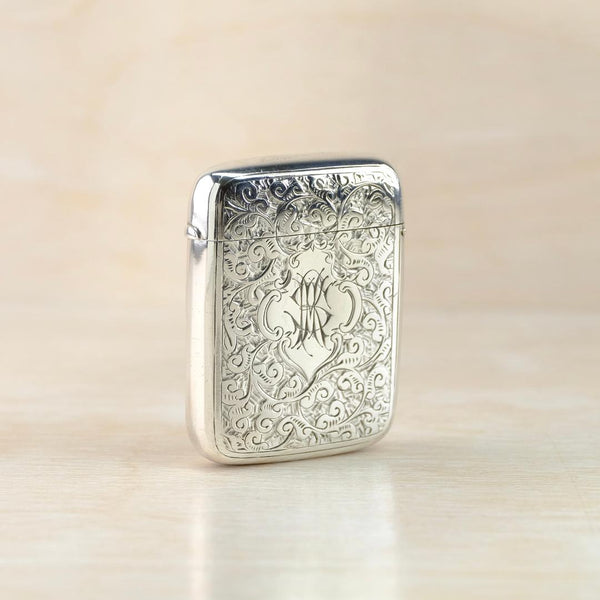 Antique Silver Vesta Case, Hallmarked Birmingham, 1888.